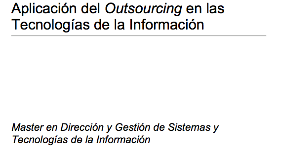 Implementation of Outsourcing in Information Technology